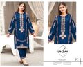 Allhamdulillah Summer Collection – Blue Heavy Embroidered Airjet Lawn 2-Piece Unstitched Suit for Women