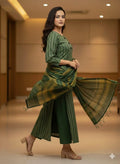 Unstitched Printed Cotton Lawn 3-Piece Suit | Green & Yellow Stripe | Summer Collection by Khaas Kapra