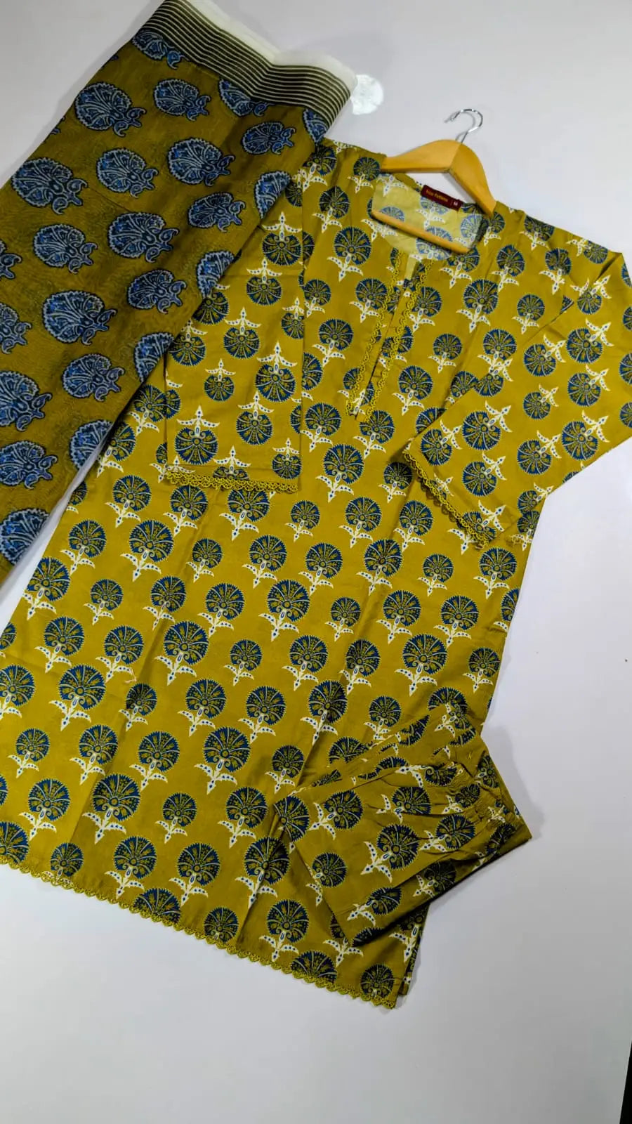 Mustard Digital Print Lawn 3-Piece Stitched Suit | U-Neck with Voile Dupatta | Summer Collection by Khaas Kapra