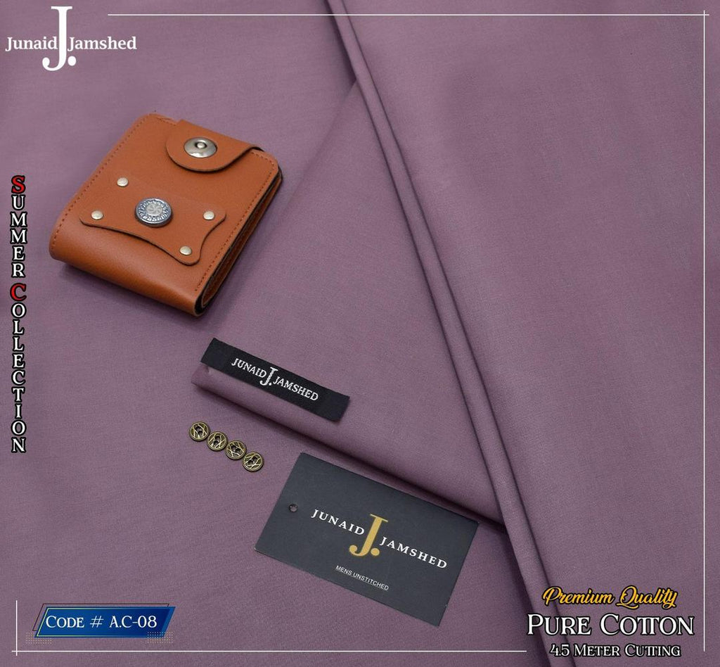 Premium Purple Paper Cotton Unstitched Suit for Men — 4.5 Metre Summer Formal Wear
