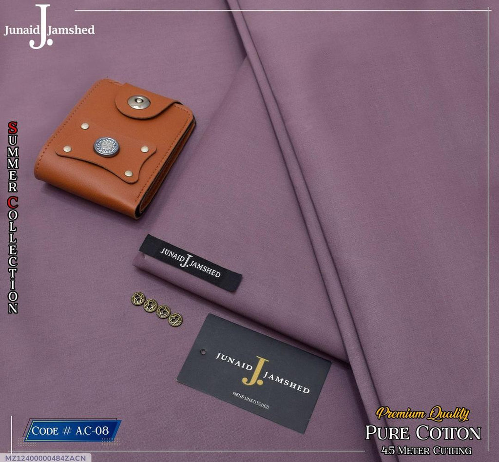Premium Purple Paper Cotton Unstitched Suit for Men — 4.5 Metre Summer Formal Wear