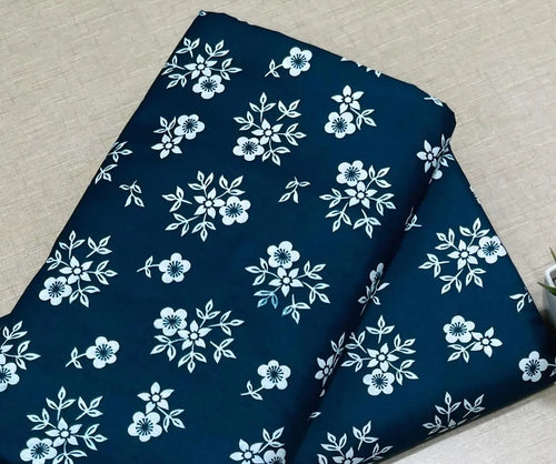 Blue Floral Digital Print Polo Cotton 2-Piece Unstitched Suit | Summer Collection by Khaas Kapra