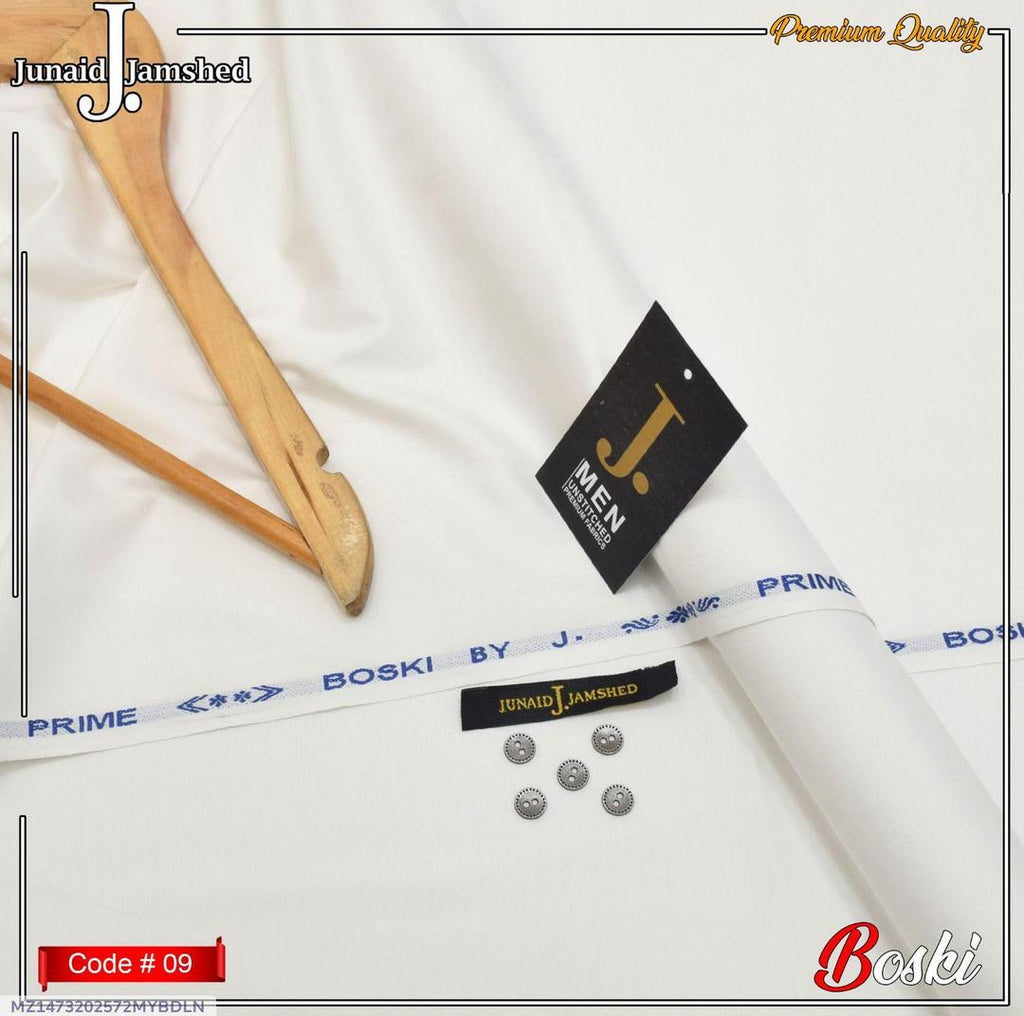 Premium Off White Boski Unstitched Suit for Men – Summer Collection | Khaas Kapra