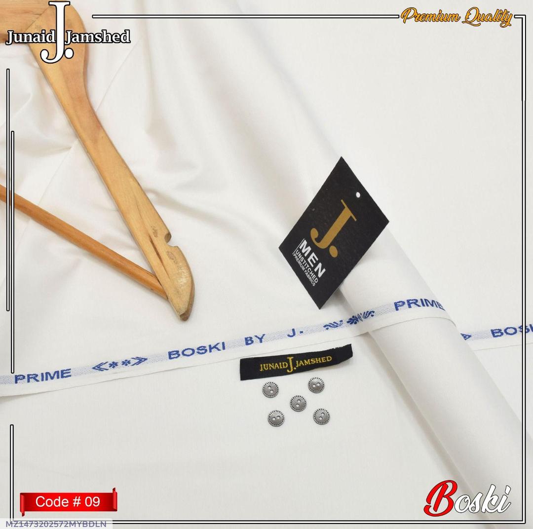 Premium Off White Boski Unstitched Suit for Men – Summer Collection | Khaas Kapra