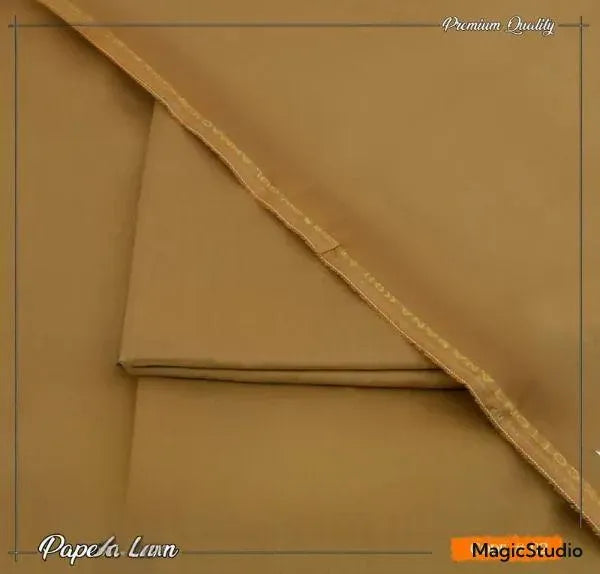 Premium Light Brown Cotton Unstitched Suit for Men – Summer Collection | Khaas Kapra