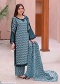 3-Piece Women's Stitched Dobby Lawn Printed Suit | Blue Doria Lawn with Chiffon Dupatta by Khaas Kapra