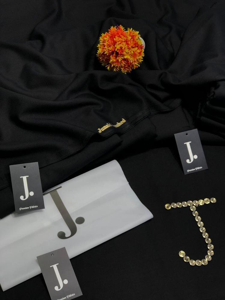 Premium Plain Black Wash & Wear Unstitched Suit for Men – Summer Collection | Khaas Kapra