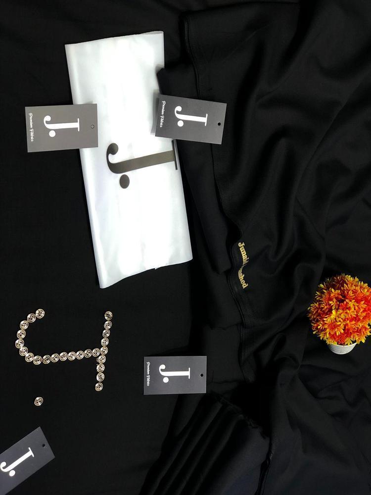 Premium Plain Black Wash & Wear Unstitched Suit for Men – Summer Collection | Khaas Kapra