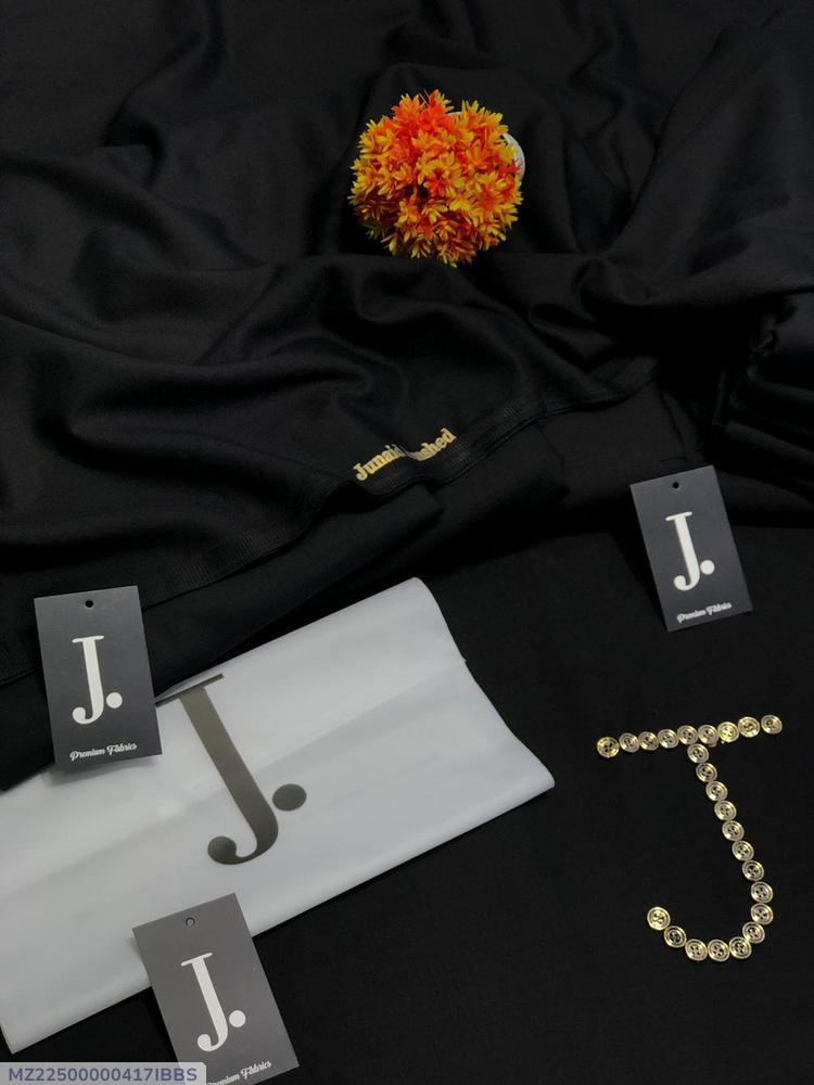 Premium Plain Black Wash & Wear Unstitched Suit for Men – Summer Collection | Khaas Kapra