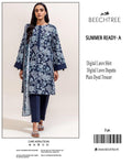 Blue Printed Lawn 3-Piece Unstitched Suit | Plain Trouser | Summer by Khaas Kapra