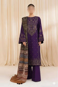 Purple Embroidered 3-Piece Unstitched Lawn Suit | Eid & Wedding Collection by Khaas Kapra