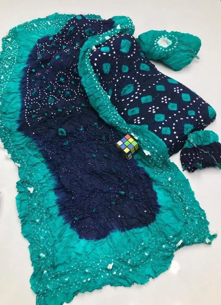 Unstitched Printed Linen 3-Piece Suit | Green & Navy Blue | All-Season Collection by Khaas Kapra