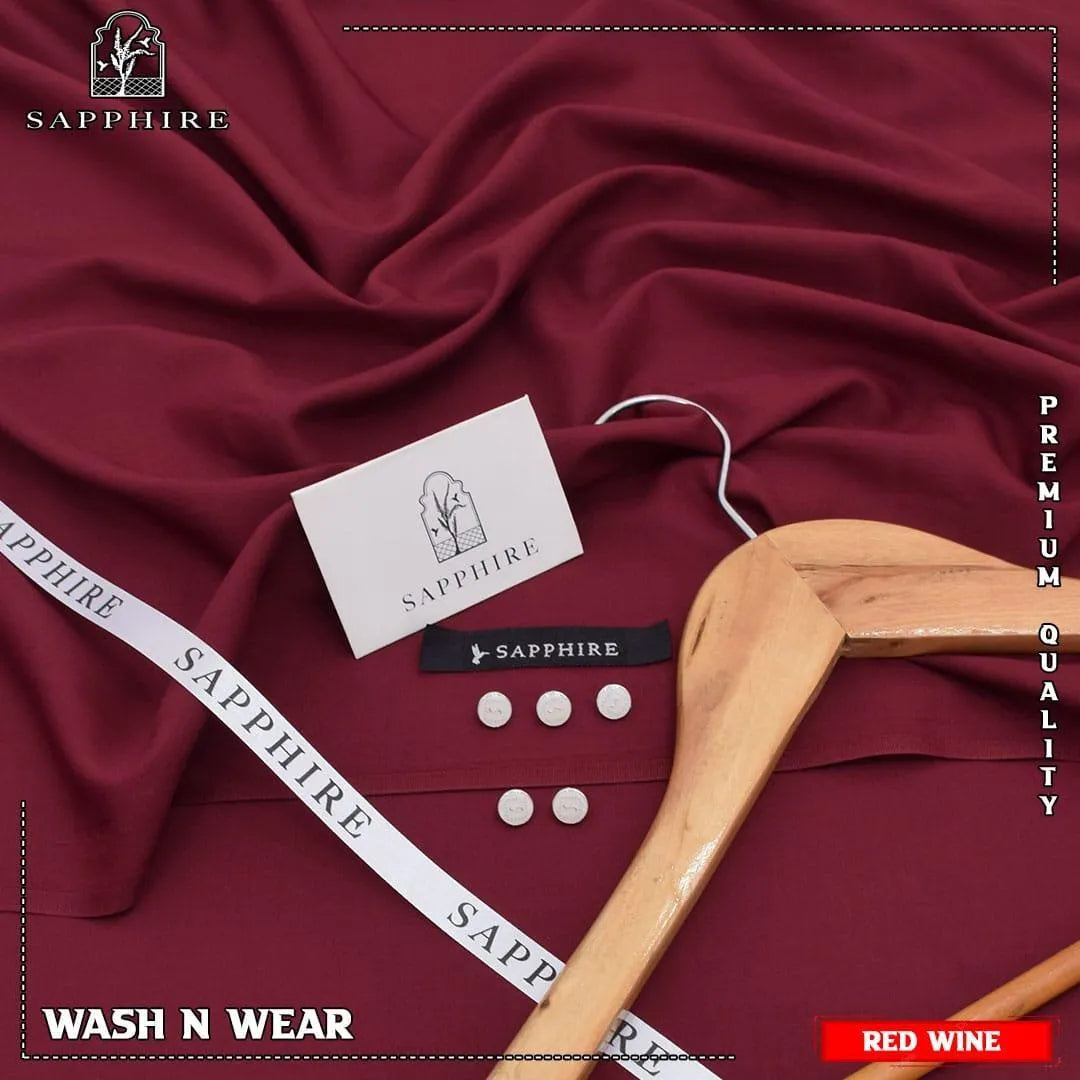 Premium Maroon Wash & Wear Unstitched Suit for Men – All Season Collection | Khaas Kapra