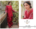 Red Heavy Embroidered Airjet Lawn 2-Piece Unstitched Suit for Women – Front Full Embroidered with Sleeves