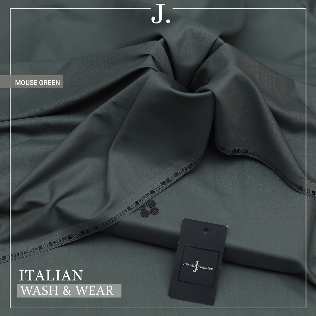 J. Junaid Jamshed Italian Wash & Wear Micro Fiber Boski Unstitched Suit for Men — 4 Metre Premium Fabric With Color variations