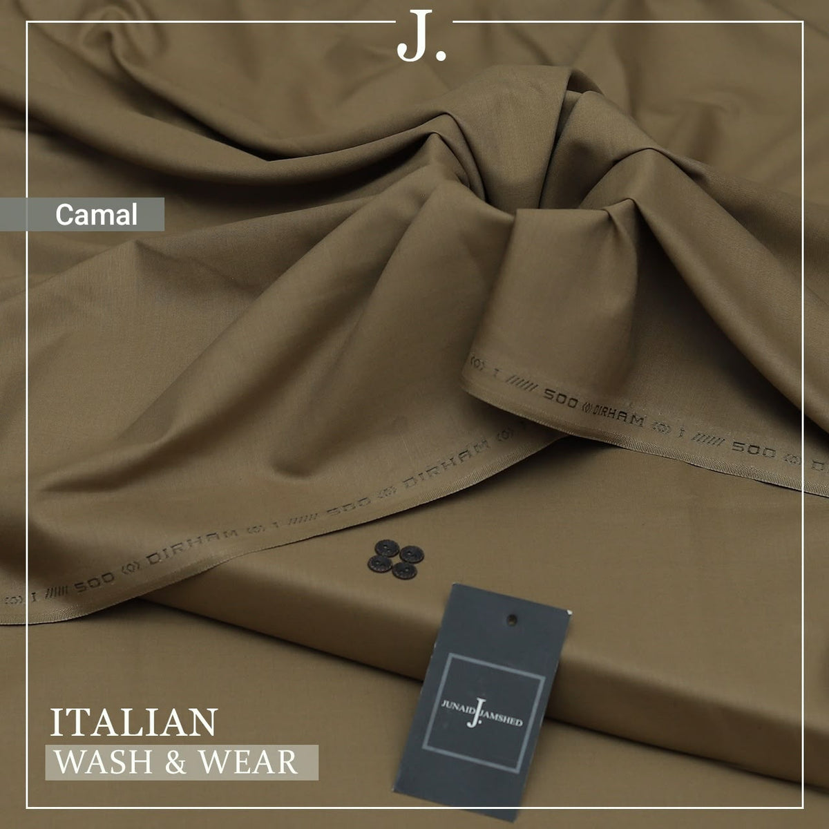 J. Junaid Jamshed Italian Wash & Wear Micro Fiber Boski Unstitched Suit for Men — 4 Metre Premium Fabric With Color variations