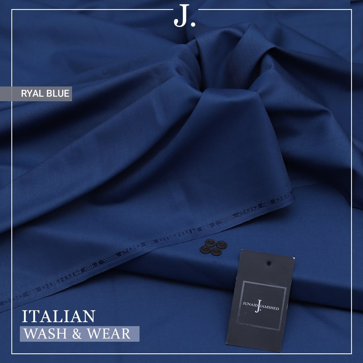 J. Junaid Jamshed Italian Wash & Wear Micro Fiber Boski Unstitched Suit for Men — 4 Metre Premium Fabric With Color variations
