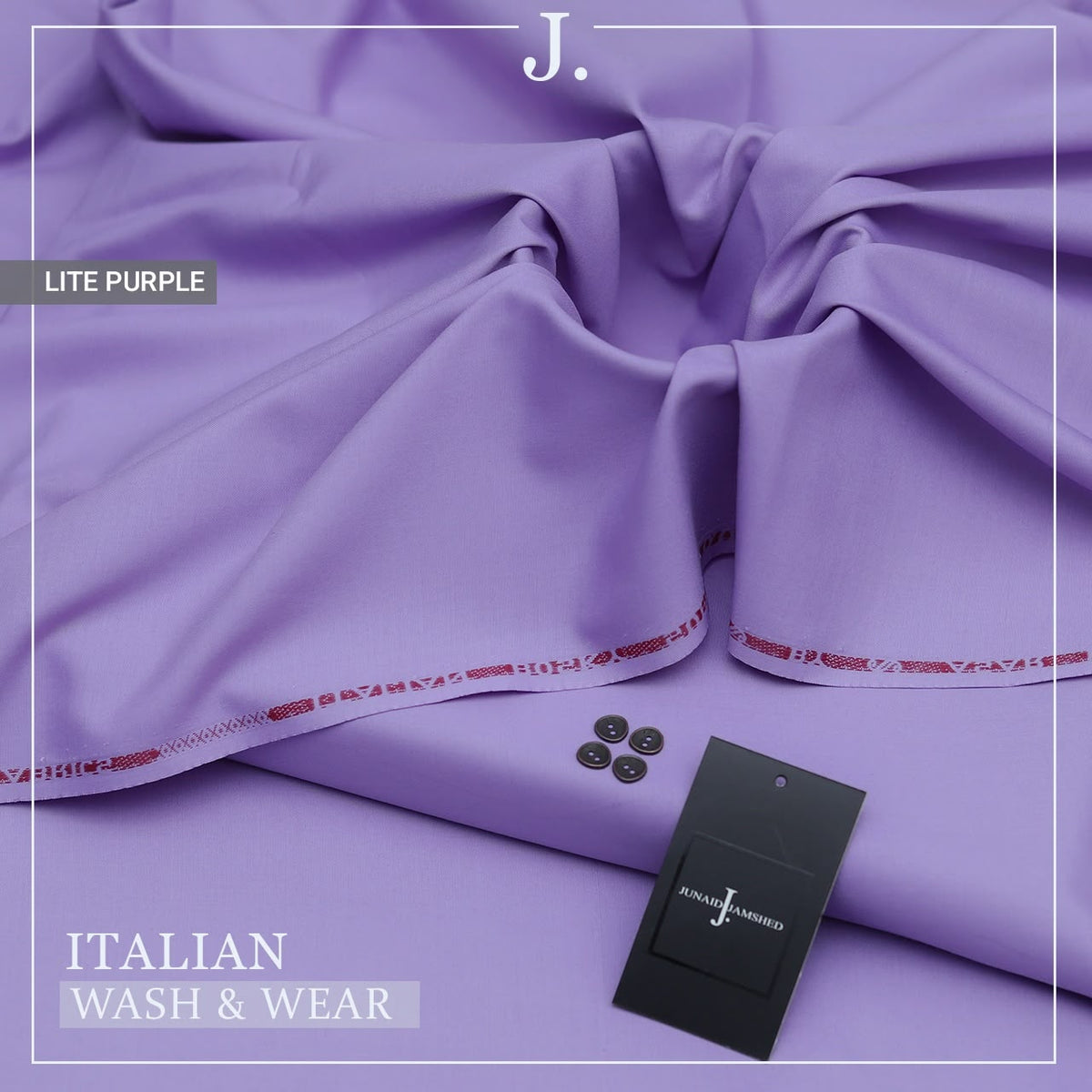 J. Junaid Jamshed Italian Wash & Wear Micro Fiber Boski Unstitched Suit for Men — 4 Metre Premium Fabric With Color variations
