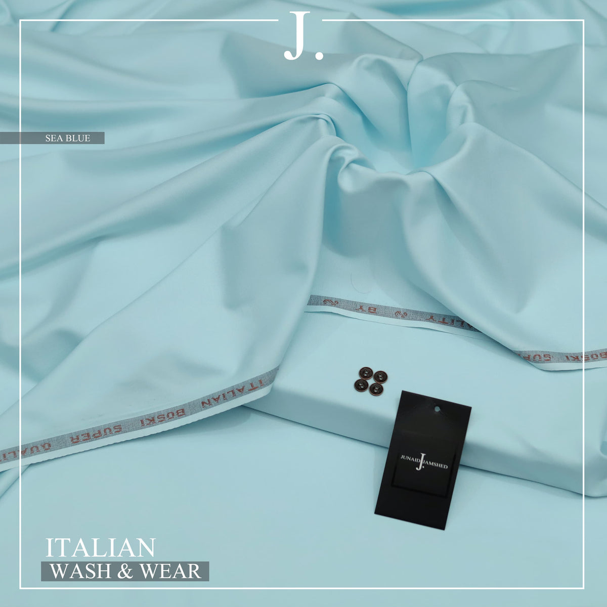 J. Junaid Jamshed Italian Wash & Wear Micro Fiber Boski Unstitched Suit for Men — 4 Metre Premium Fabric With Color variations