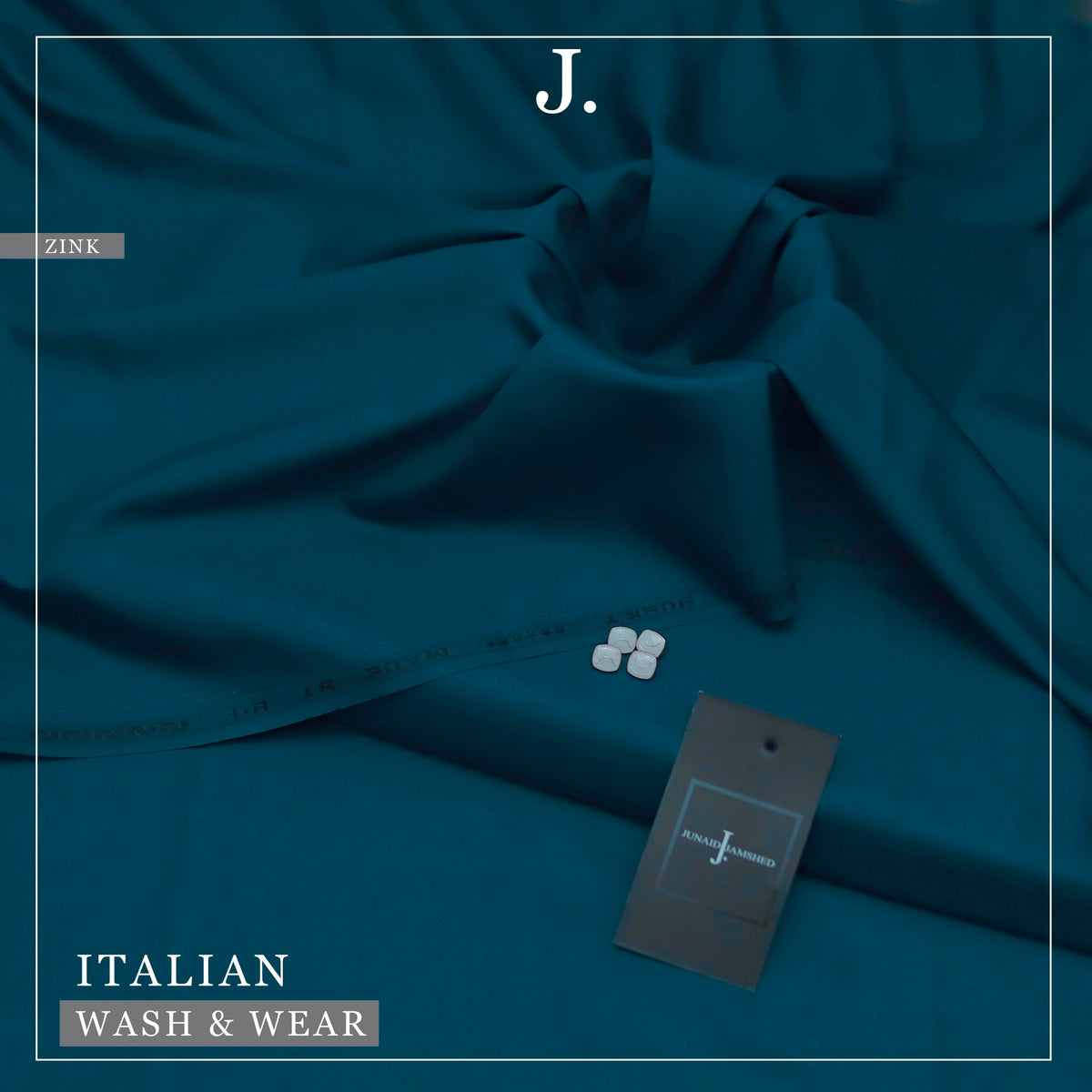 J. Junaid Jamshed Italian Wash & Wear Micro Fiber Boski Unstitched Suit for Men — 4 Metre Premium Fabric With Color variations